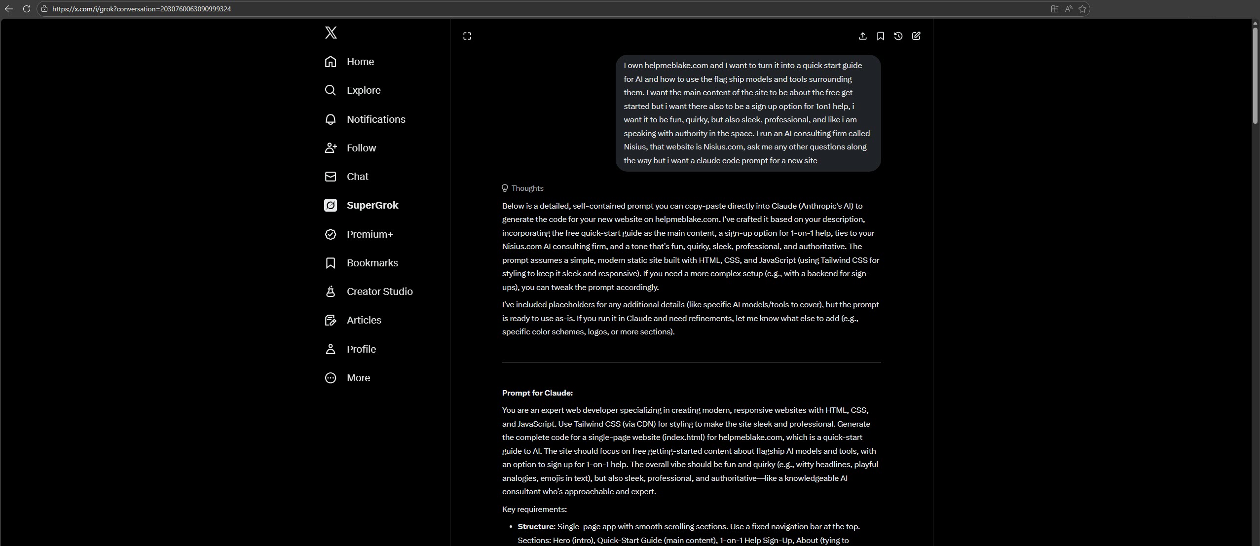 Grok research conversation for an HVAC website project